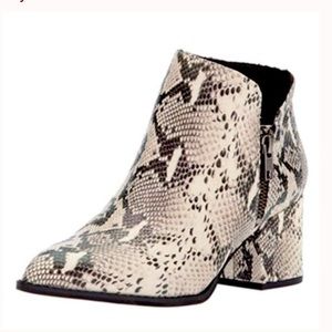 SEYCHELLES Chaparral Snake Print Leather Boots  7